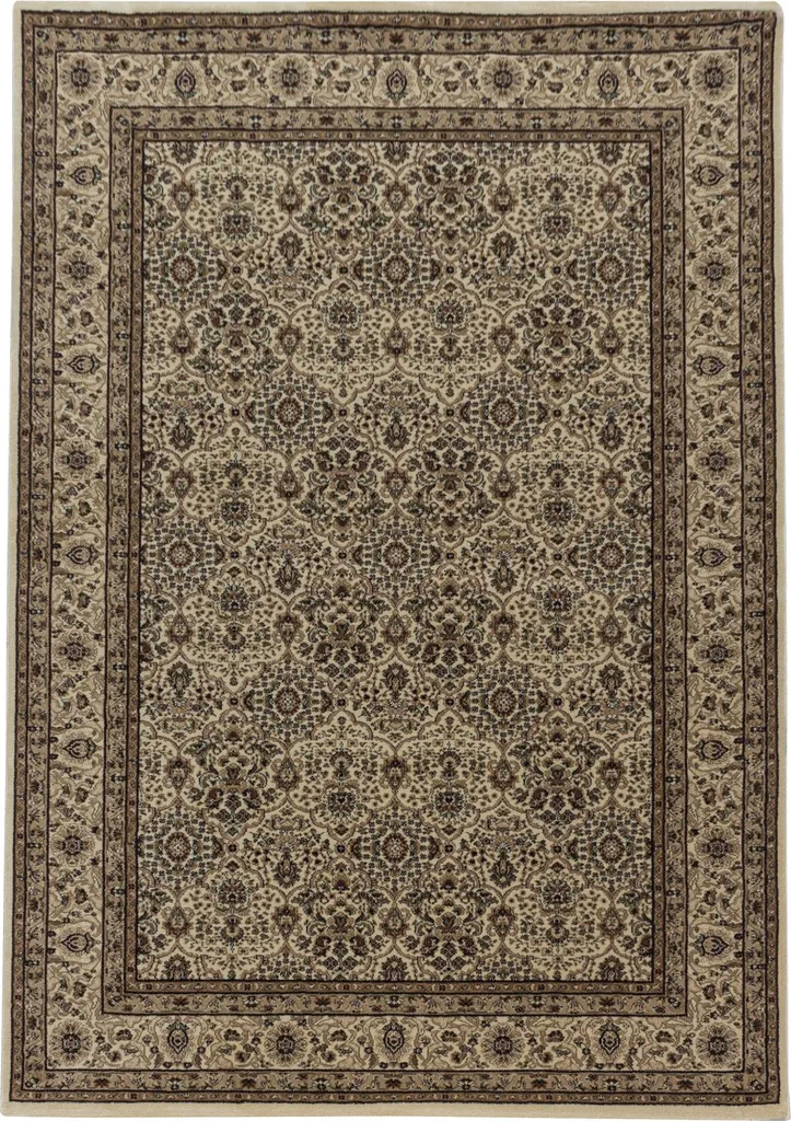 Tapis beige 200x290 cm résistant et facile d'entretien style oriental