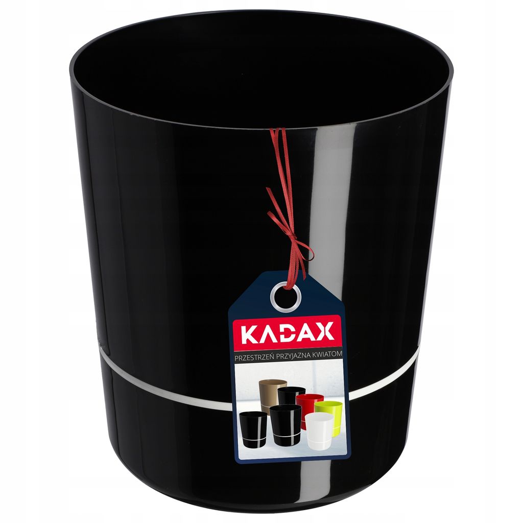 KADAX Blumentopf "Chisa", runder Übertopf, Pflanztopf aus Kunststoff, Blumenübertopf, 25 cm, Schwarz