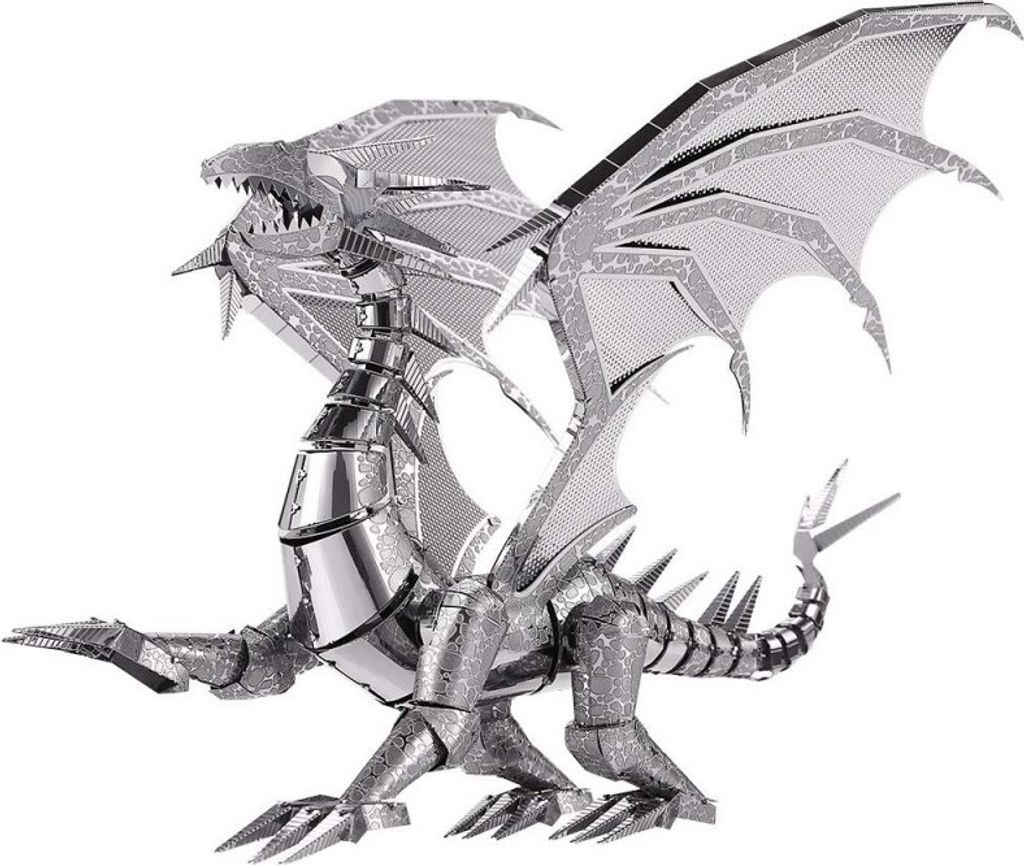 Puzzle 3D Piececool, Dragonul argintiu, Metal, 115 piese Zdjęcie produktu 