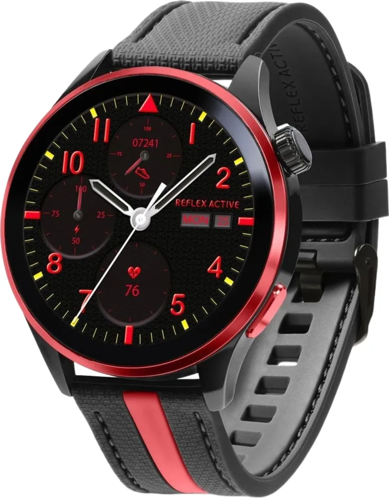 Montre connectée Reflex Active Série 54 AMOLED GPS et Appel Bluetooth Rouge