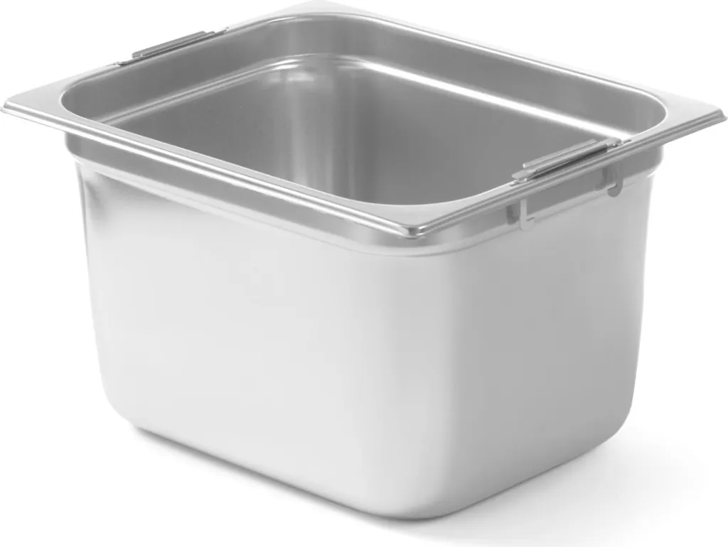 Contenitore GN 1/2 Hendi con Maniglie Retrattili 12,5L - Acciaio Inox