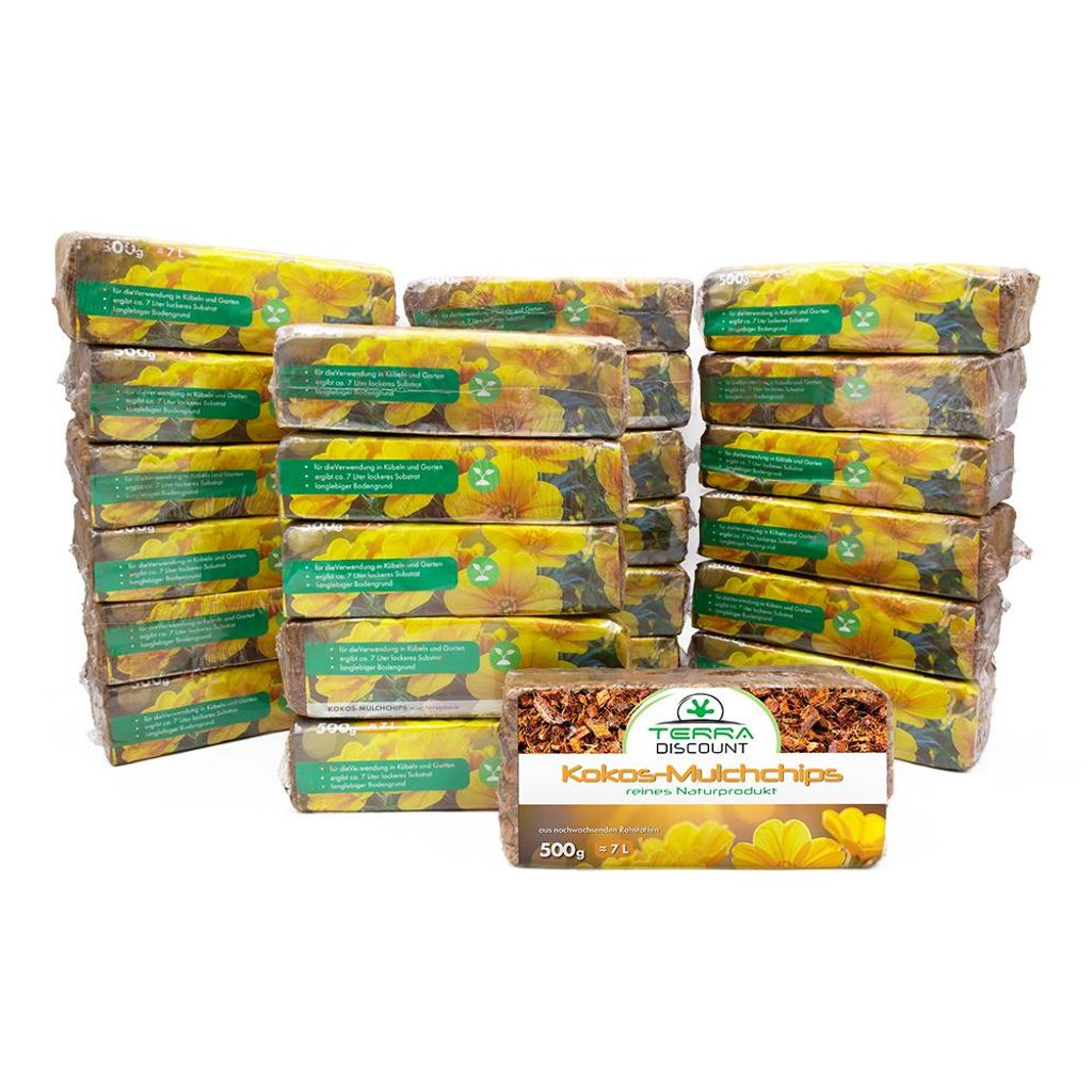 Kokos Mulchchips gepresst 24x500g ca. 168 Liter – Produktbild 