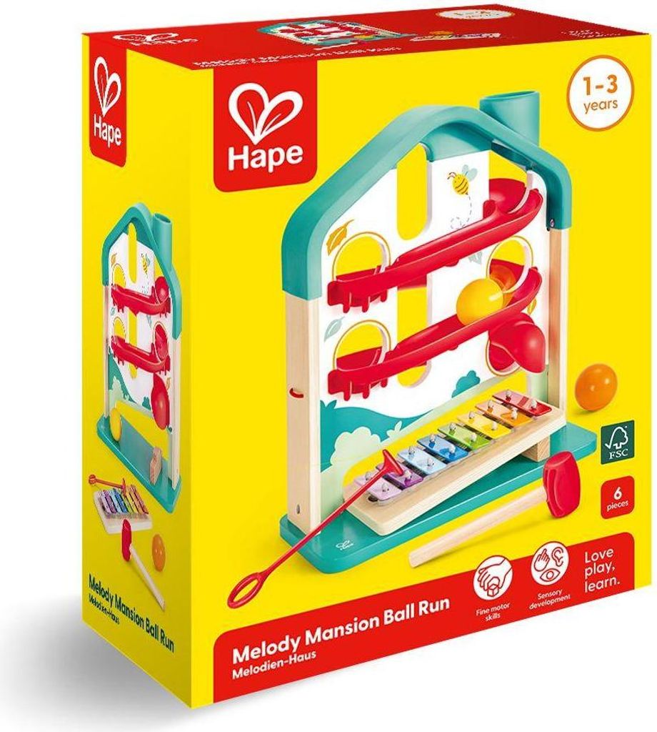 Hape Melodien-Haus, Kugelbahn und Xylophon, Musikspielzeug und Motorikspielzeug, Lernspaß für Babys und Kleinkinder, ab 12 Monaten