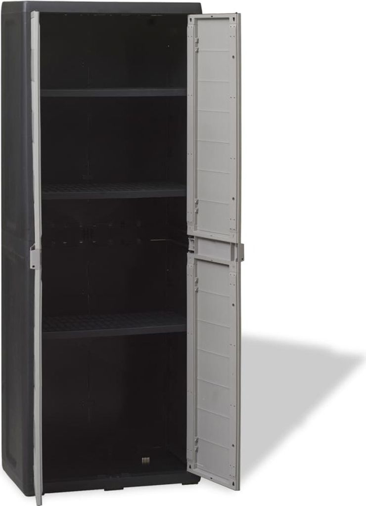 "Winter Sale" Kommoden - Grau Gartenschrank mit 3 Böden Schwarz und Grau DE8218870