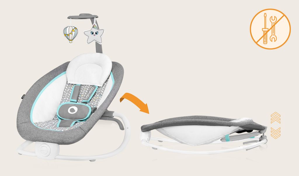 Lionelo Pascal Detská hojdačka Baby Nest Detská hojdačka Obrázok produktu 14
