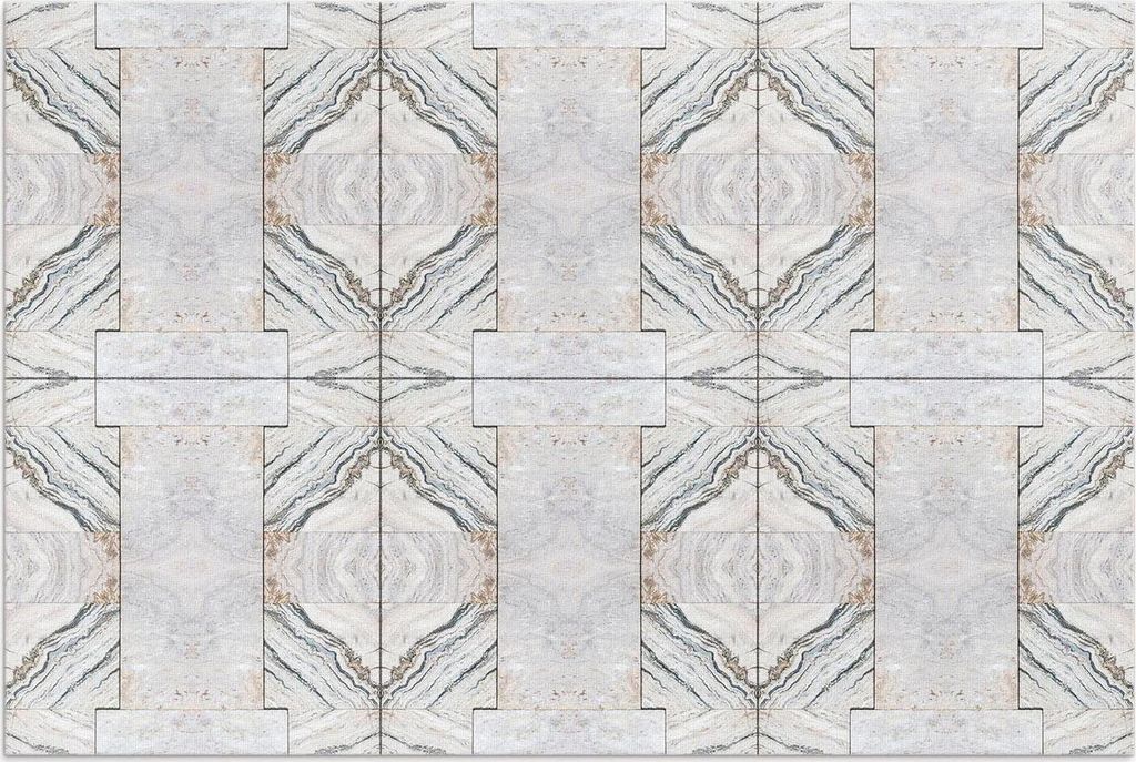 Dekorative Steinfliesen – Vinylteppich – 60x90 cm – Outdoor Teppich – Terrasse – Wetterfest – Modern