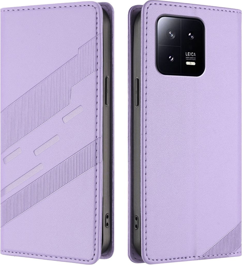 Hülle für Xiaomi 13, Kunstleder Brieftaschen Handyhülle mit Kartenfach und Standfunktion Violett