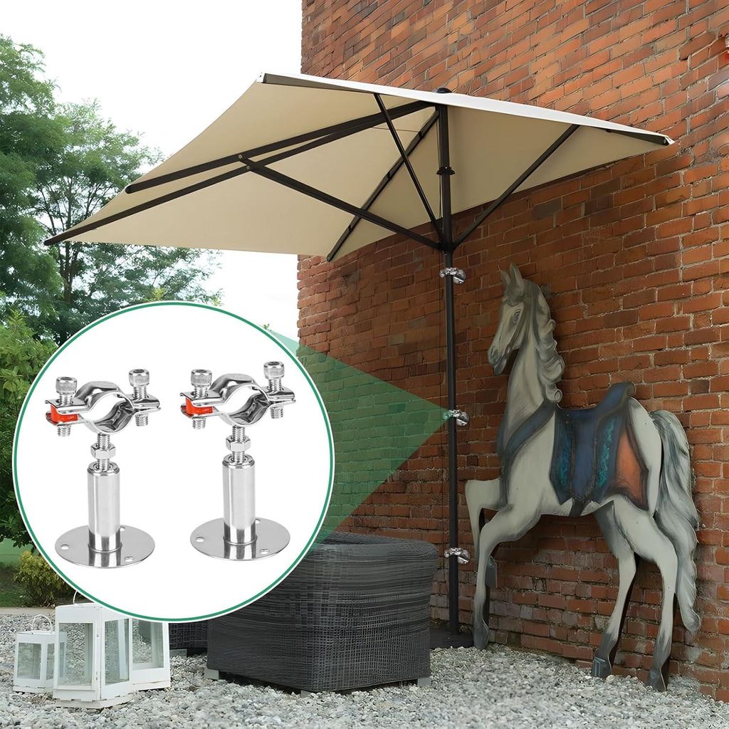 LALAGO 4er-Pack verstellbare Rohrhalter für Durchmesser 25 - 27 mm, Wandklemme, Edelstahl-Deckenhalterung mit 12 Schrauben und Erweiterungshülsen...