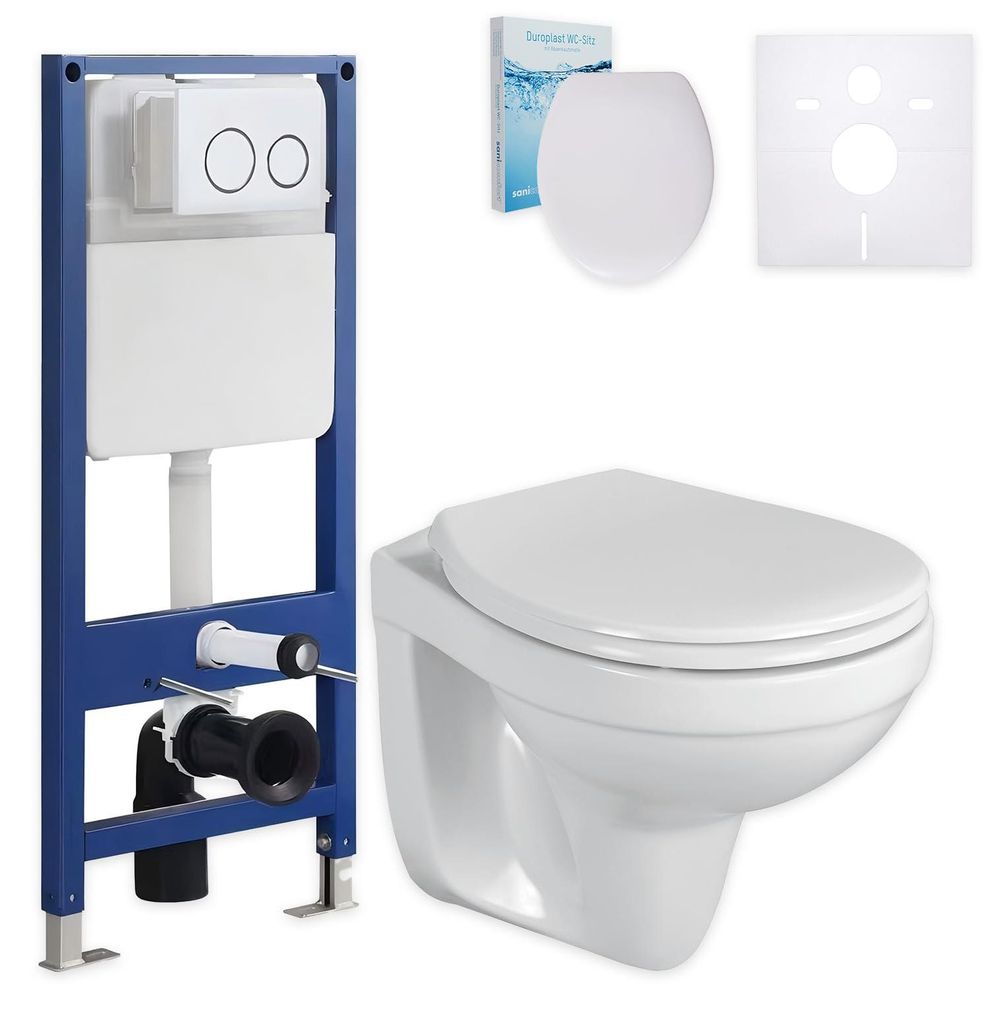 sanicomfort Wand WC-Set + Vorwandelement inkl. runder Produktbild 
