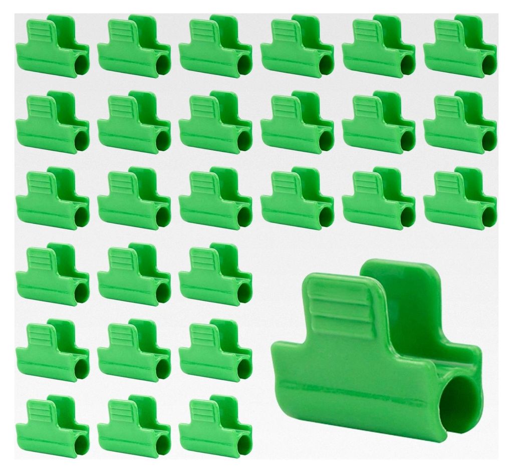100 Stück Garten Schattenrohr Clips, grüne Gewächshausklemmen für Abdeckungen