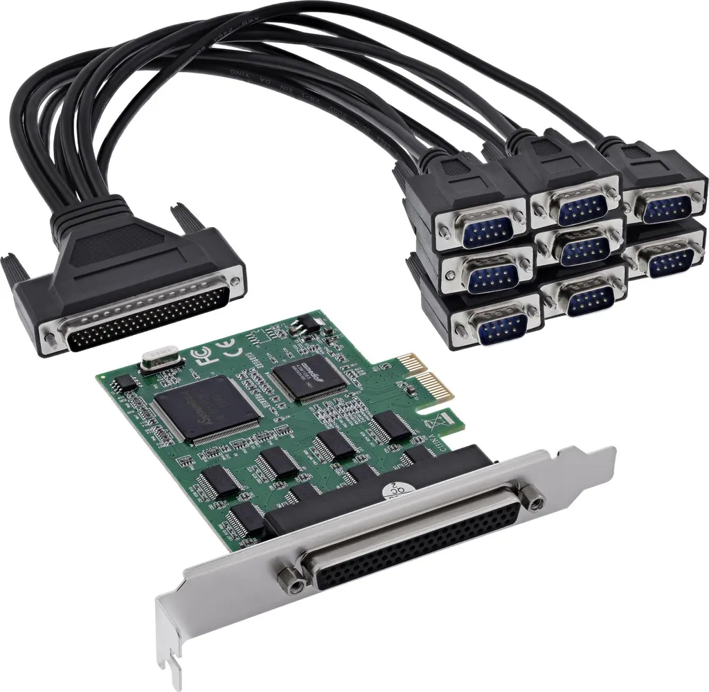 Carte contrôleur PCI Express RS-232 InLine à 8 ports série DB9