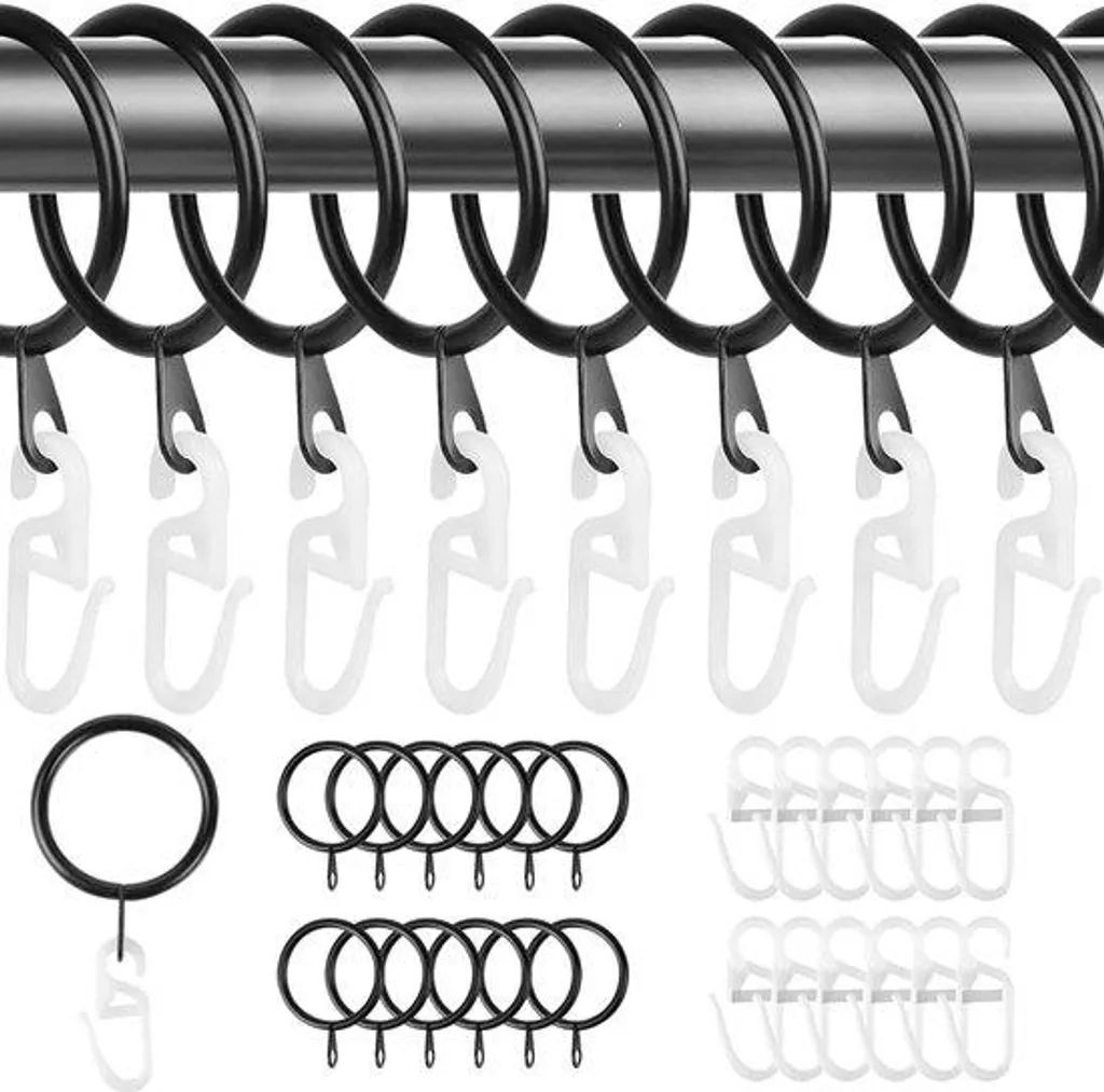 Fixation rideaux solides en acier lot de 30 crochets contre la casse