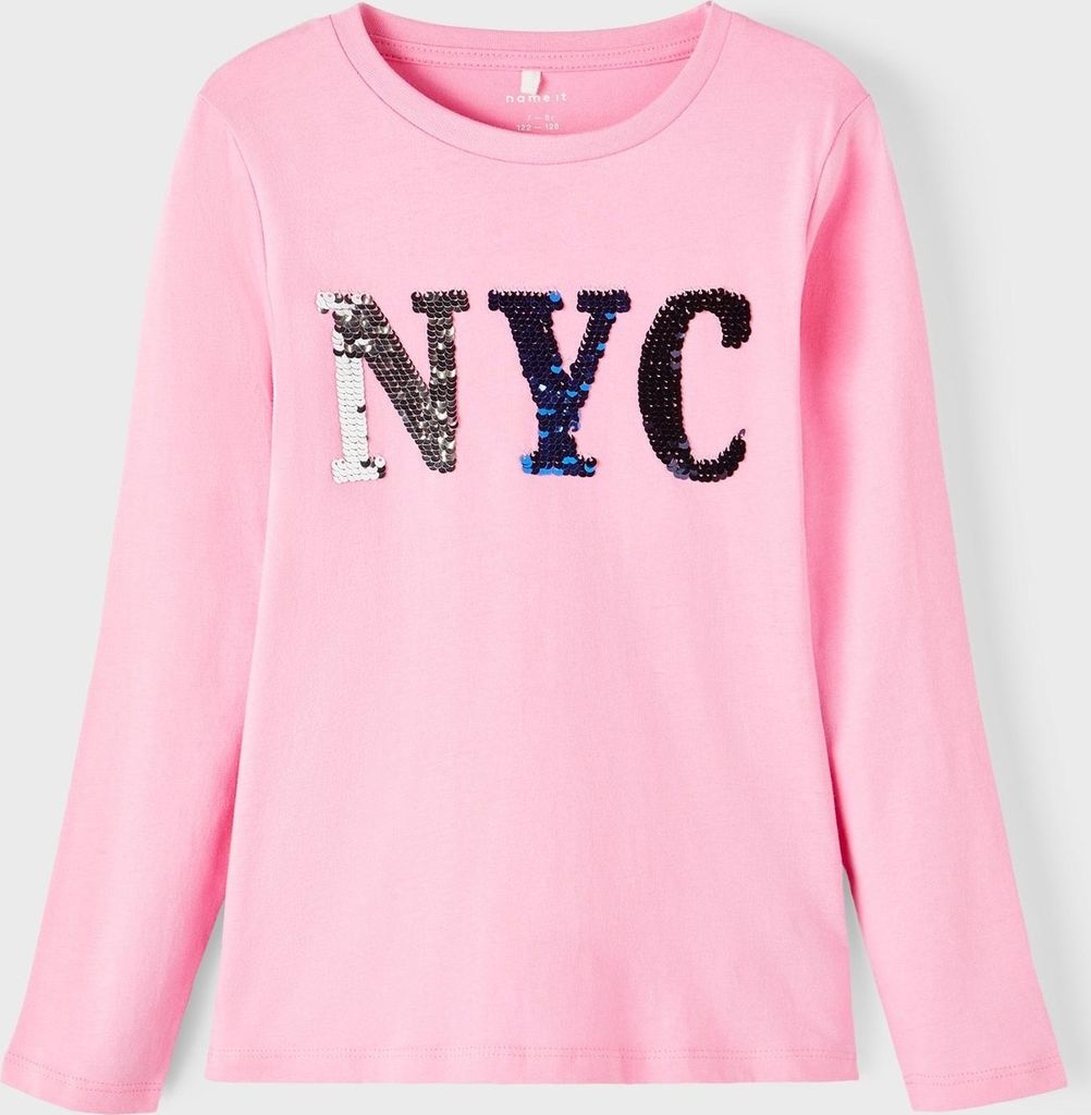 NAME IT Langarm Pailletten Jersey Oberteil NKFOSILIA Größe: 110