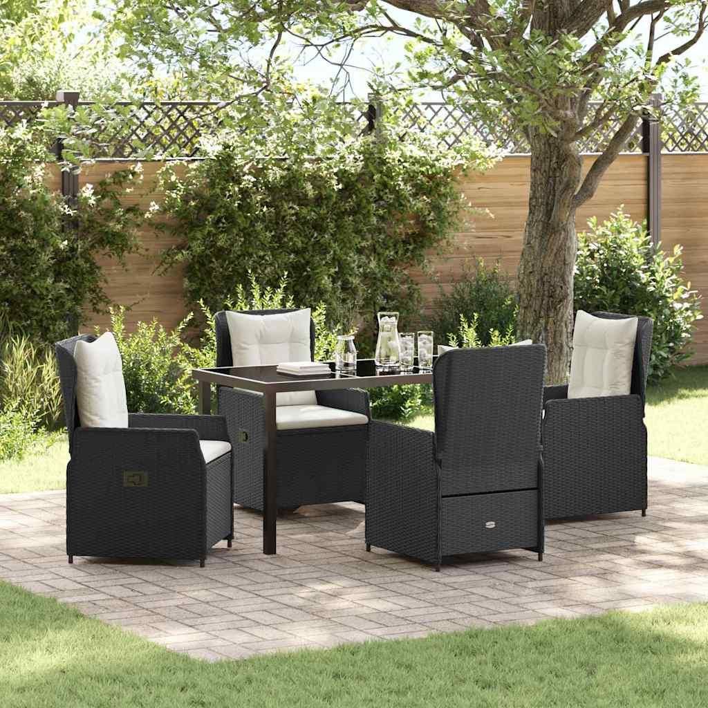 Maison Exclusive - Garten Essgruppe 5 pcs Schwarz Poly-Rattan