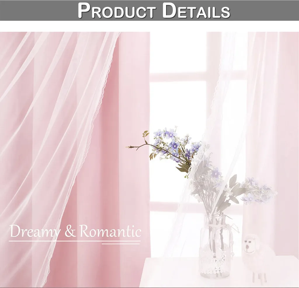 Rideaux Opaques Rose à Œillets : Double Couche et Isolation Thermique