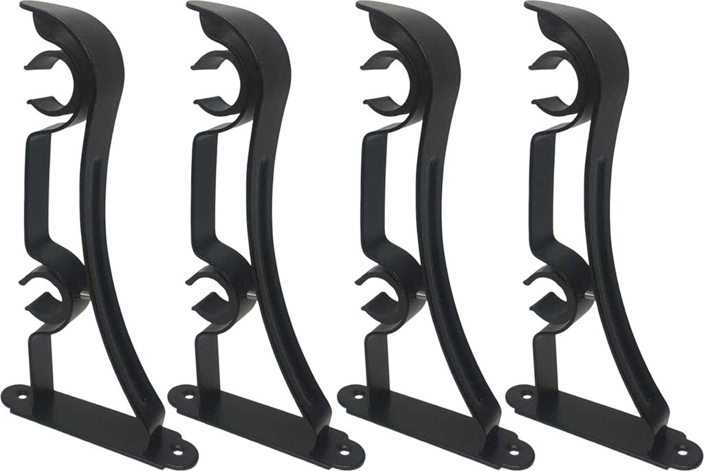 4 Stück Gardinenstangenhalterung, robuste Gardinenstangenhalter, Stangenhaken für Wandgardinen, einzelne Stangen, Stützhalterungen für 2,4–2,...