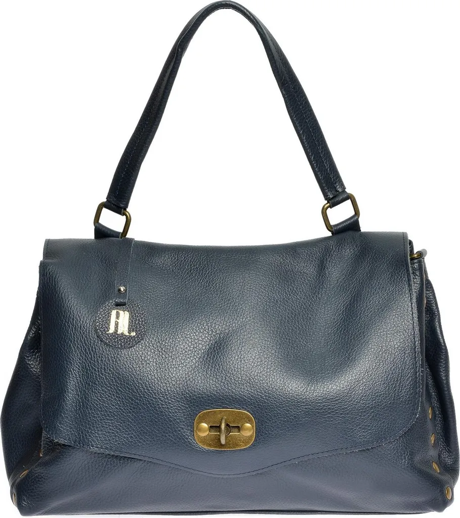 Sac à main Anna Luchini AW25 AL 1766 cuir blu scuro élégant
