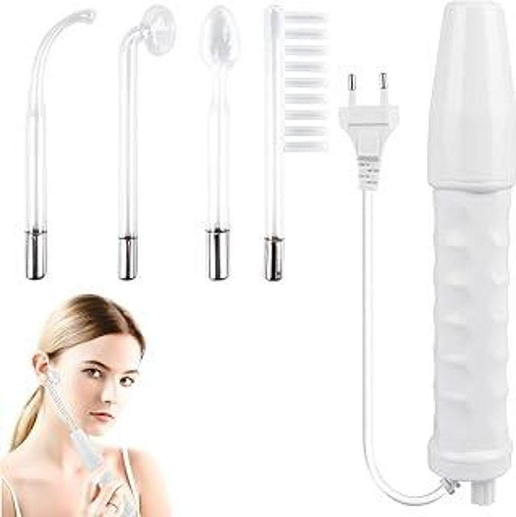 Behogan Hochfrequenzstab Gesicht, Hochfrequenz Gesichtsgerät 4 Sonden, Beauty Gesichtsmaschine, High Frequency Wand, Hochfrequenzgerät Hautstraff...