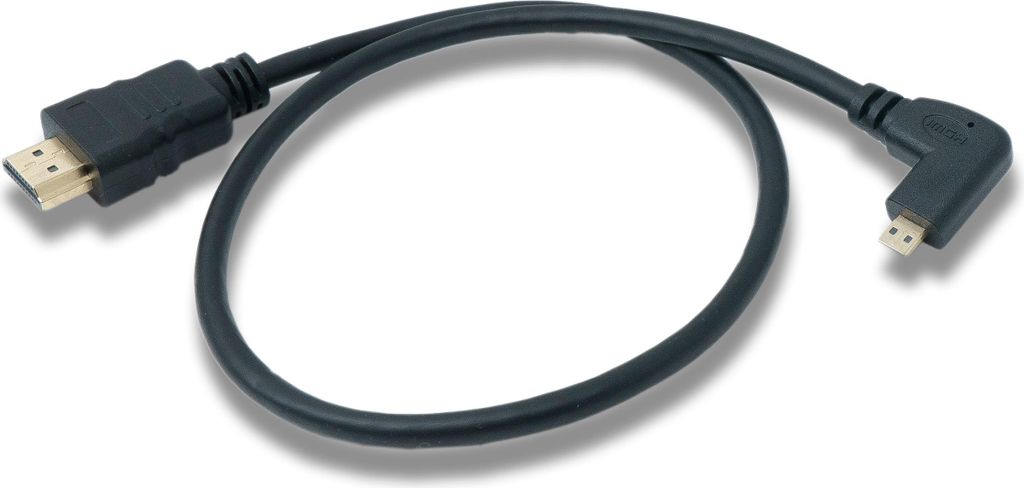 SYSTEM-S HDMI Kabel 50 cm Micro Stecker zu Standard Left Angled Winkel
