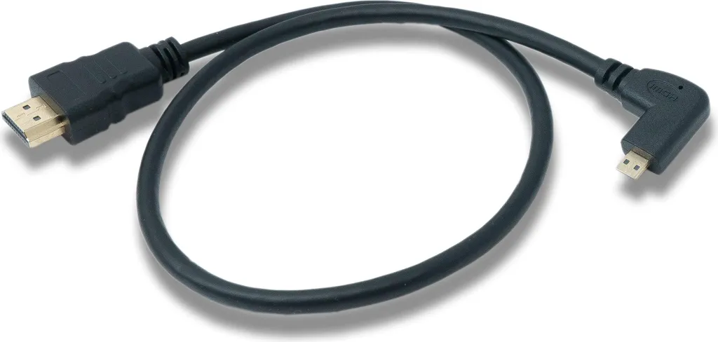 Cavo Micro HDMI SYSTEM-S 50cm 90° Sinistro con Staffa - High Speed