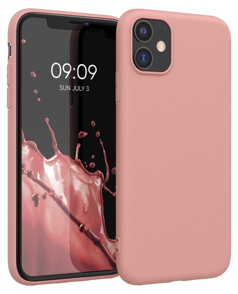kwmobile Handyhülle für Apple iPhone 11 Hülle - TPU Case - Kabelloses Laden - Schutzhülle Cover in Winter Rose