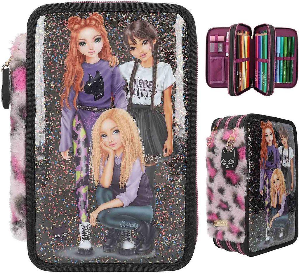 Depesche TOPModel 3-Fach Federmappe Rebel Kitty multicolor Produktbild 