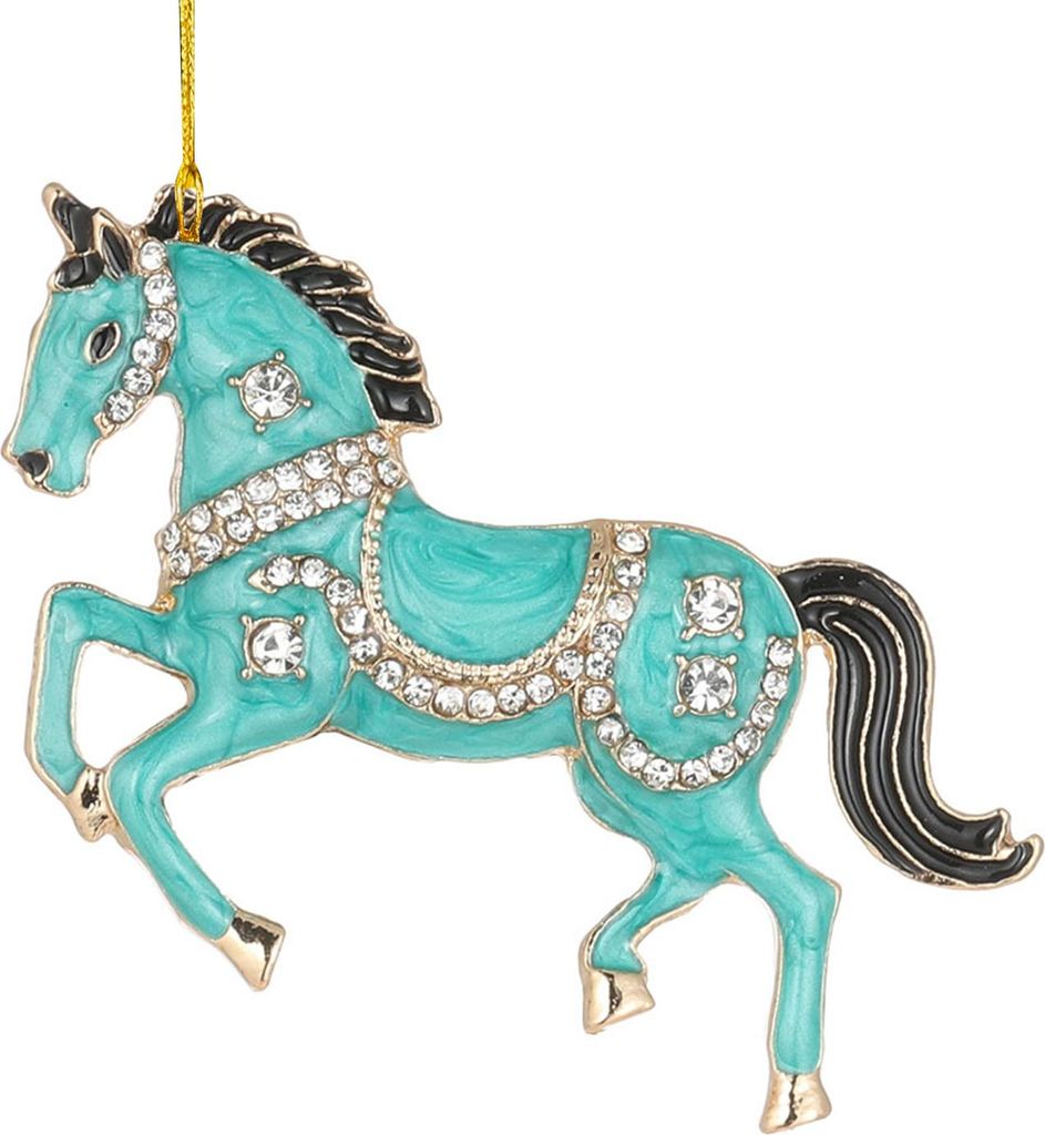 Weihnachtsbaumschmuck in Pferdeform: Funkelnde Strass-Pferde zum Aufhängen, Acryl-Weihnachtsbaumschmuck für Winter-, Weihnachtsfeier- und Weihnac...