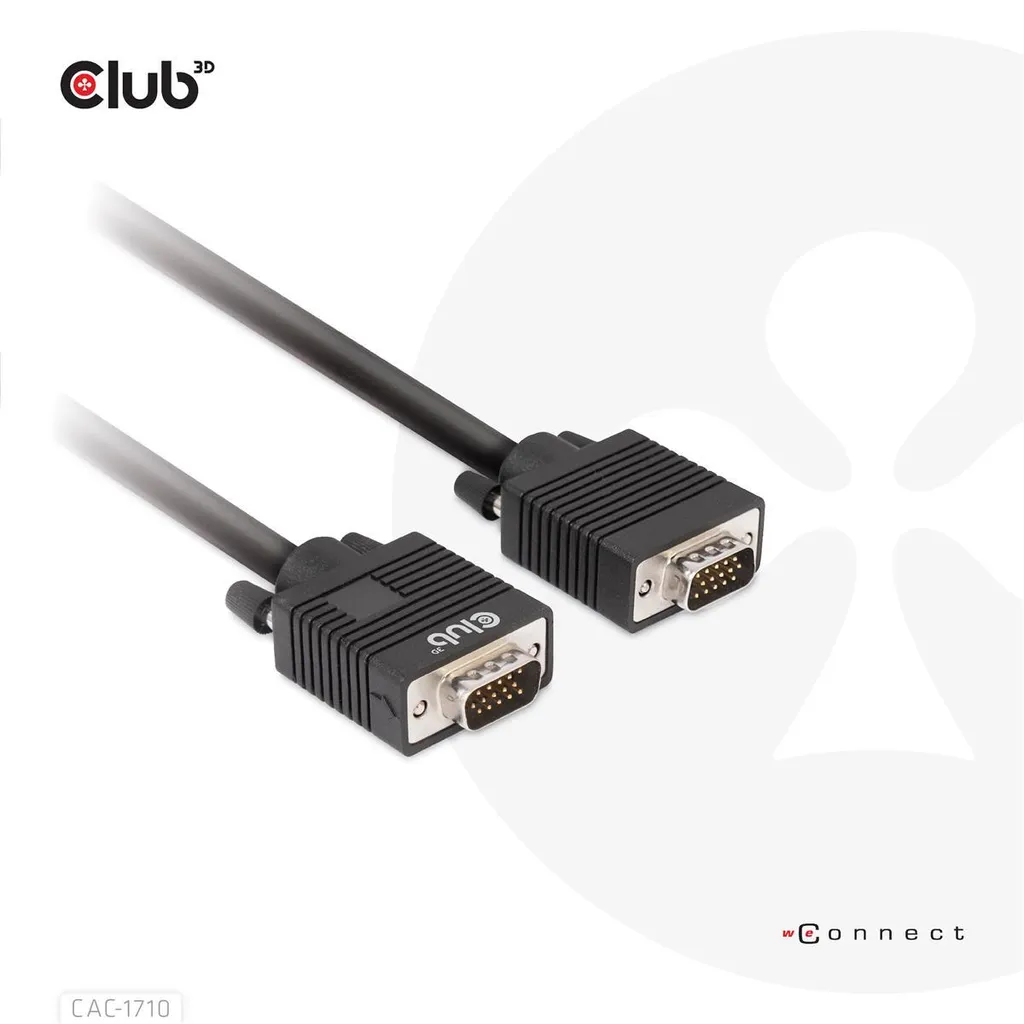 Câble VGA Club3D 10m Double Blindage Signal Stable pour Longue Distance