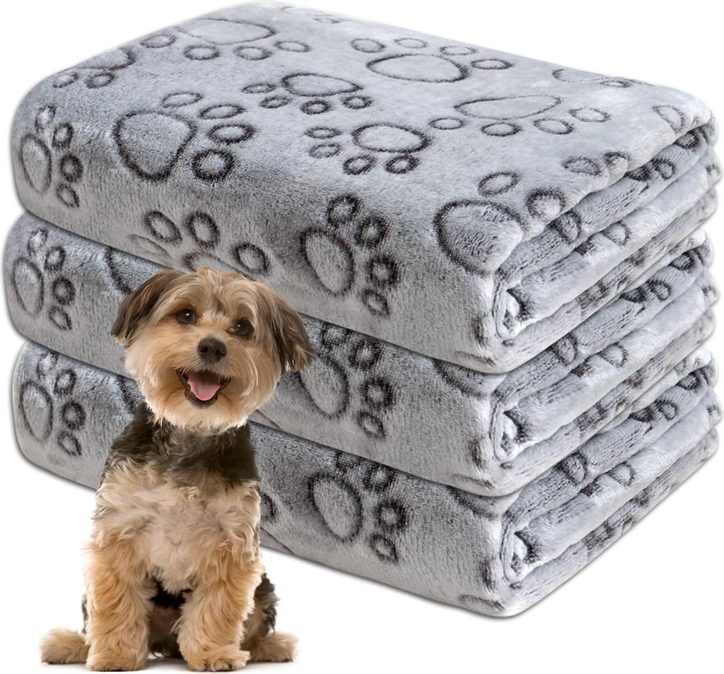 Gorgelly 1 Pack 3 Hundedecke, Weiche Haustierdecke Waschbar, Kuscheldecke Flauschig für Kleine Mittlere Hunde Katzen, Sofaschoner Hunde, Hundedecke