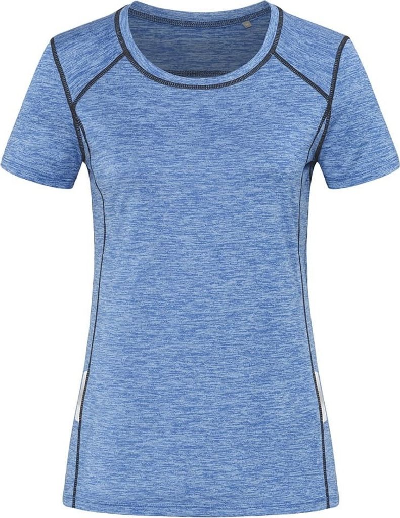 Stedman - T-Shirt, recyceltes Material für Damen - Sport AB513 (S) (Blau meliert)