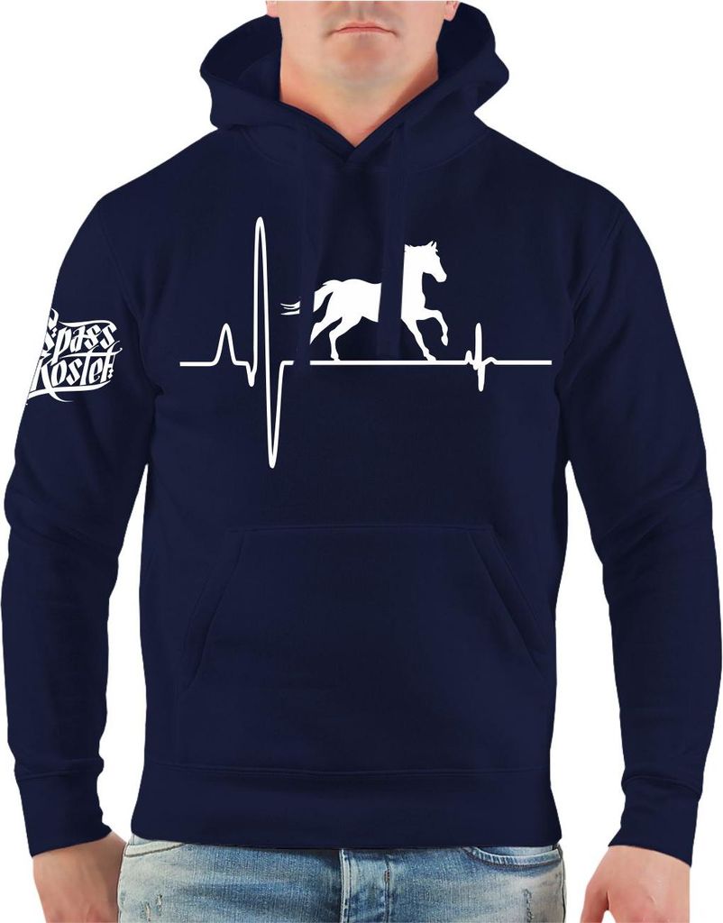 Herren Kapuzenpullover Pferde Motiv Lebensgefühl
