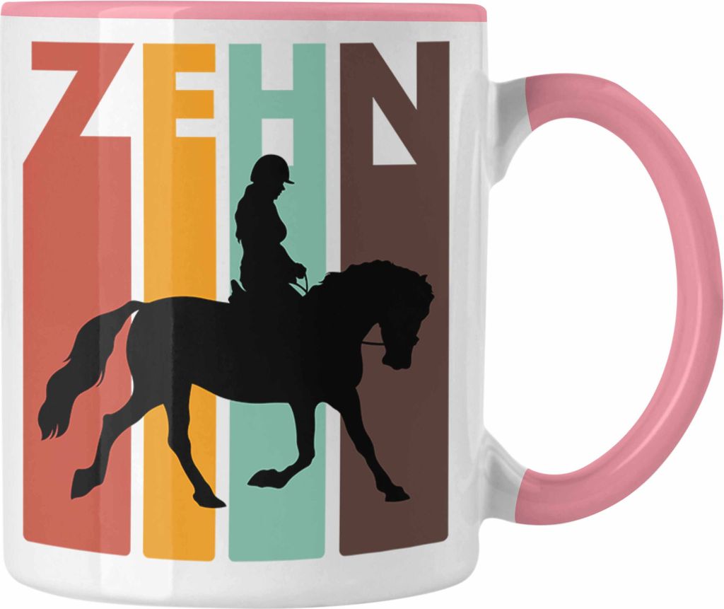 Trendation - 10. Geburtstag Mädchen Reiterin Geschenk 10 Geburtstagsgeschenk Tochter Pferde Pferdeliebhaber (Rosa)