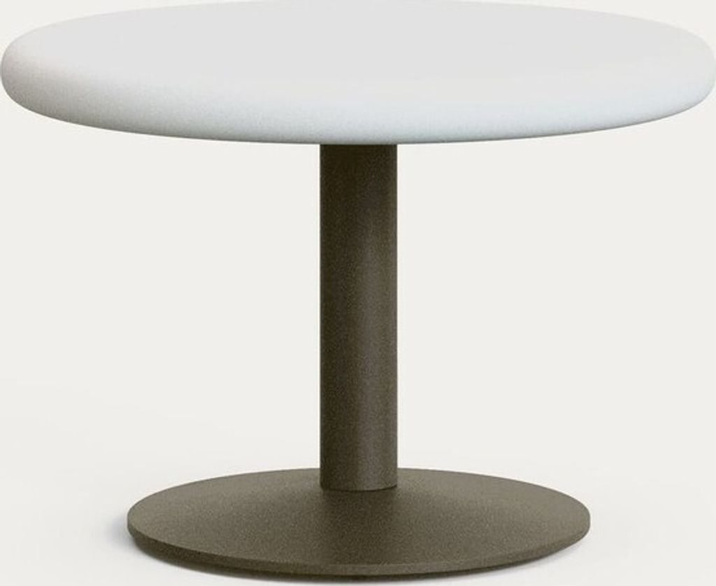 Outdoor-Tisch Esilda 70.0 x 45 x 70.0 cm Stahl Zement Weiß