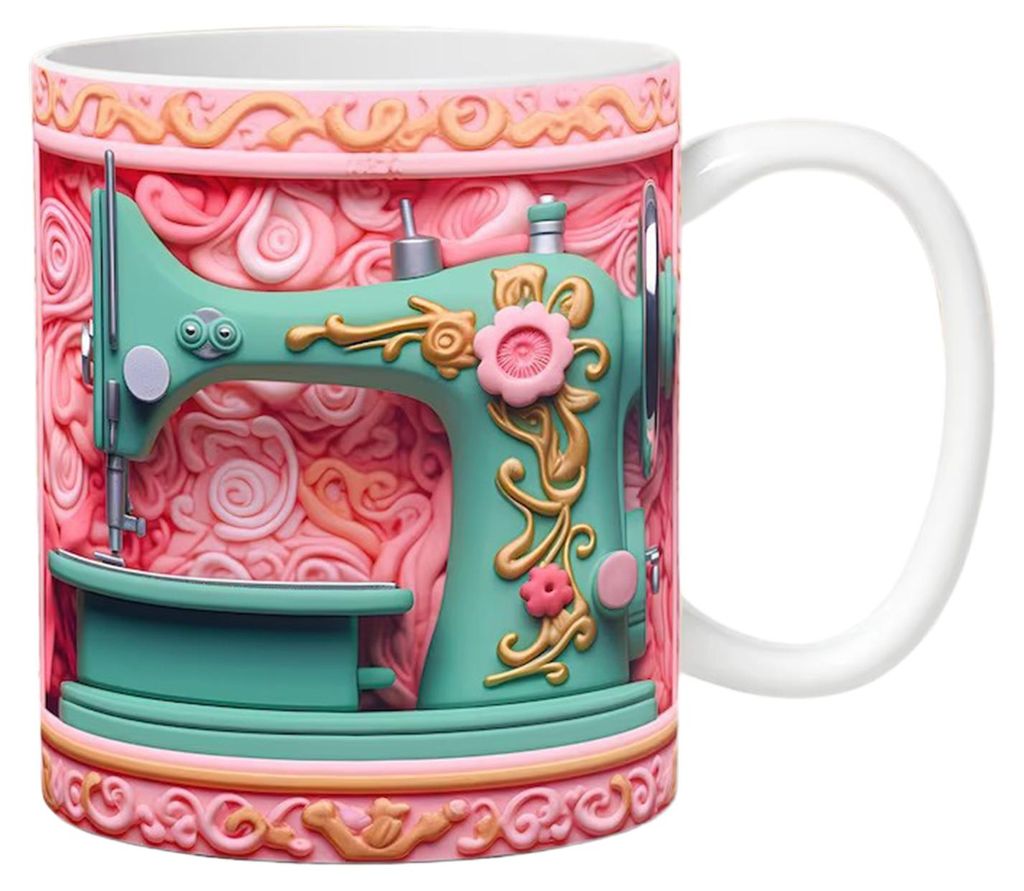 Personalisierter Häkelbecher aus Keramik mit Garn-, Häkelnadel- und Häkelwerkzeug-Design – das perfekte Geschenk für häkelnde Mütter, Omas,...