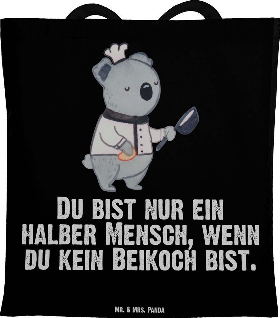 Mr. & Mrs. Panda baumwoll shopper Beikoch Herz - Schwarz - Geschenk, Tasche, Jutebeutel, Einkaufstasche, Gastronomie, Tote Bag, Restaurant, Lustig,...