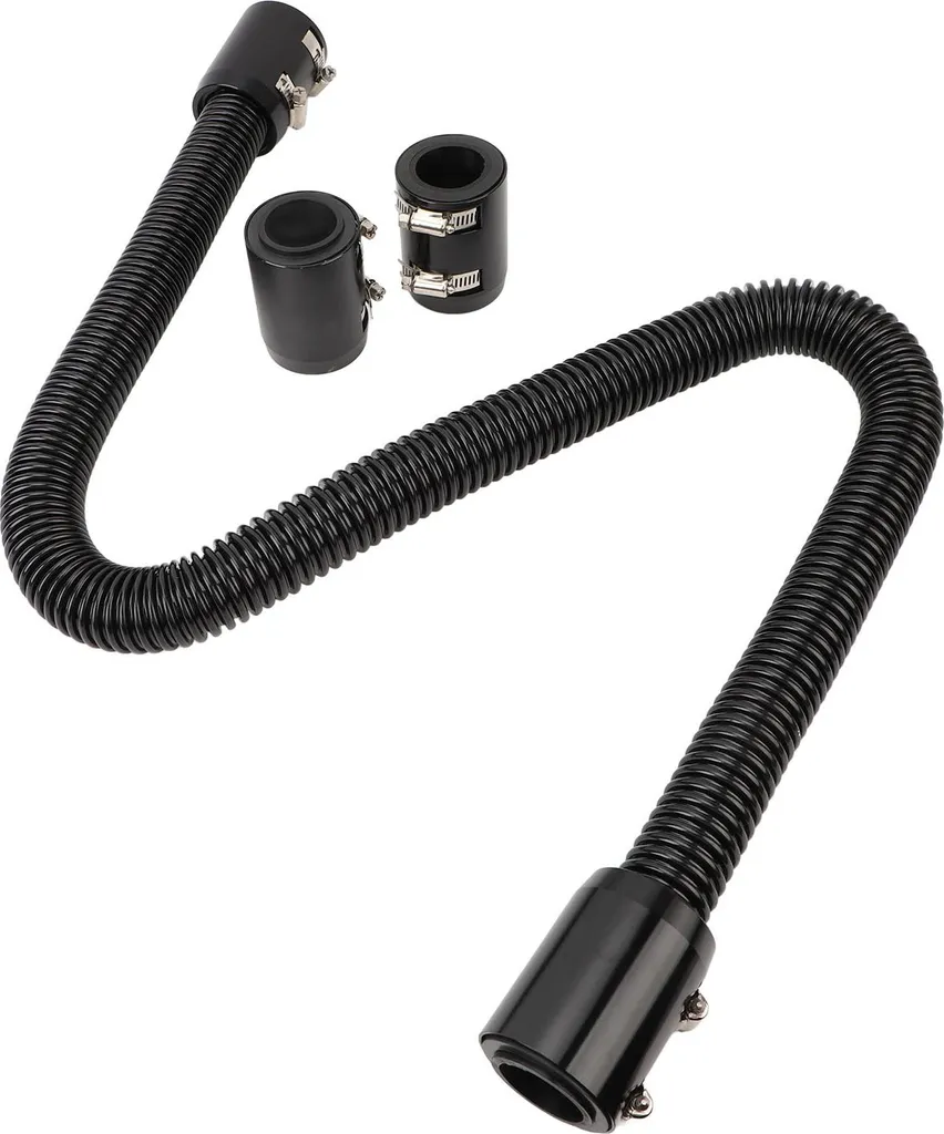 Kit Tuyau Radiateur Inox Noir 48'' Résistant à la Chaleur avec Embouts