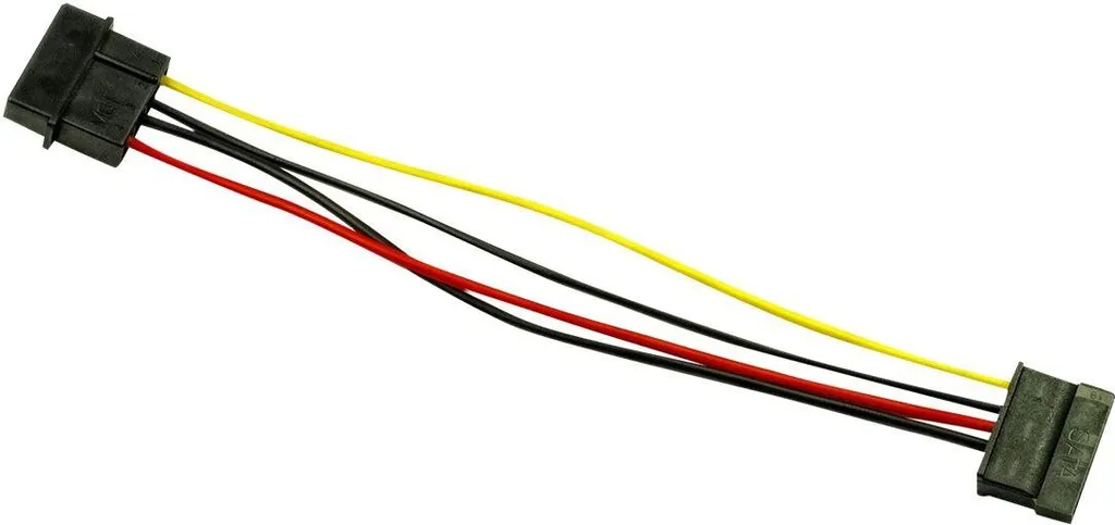Inter-Tech 88885306 AC Adapter 1x Molex auf 1x SATA Power, 0.15m