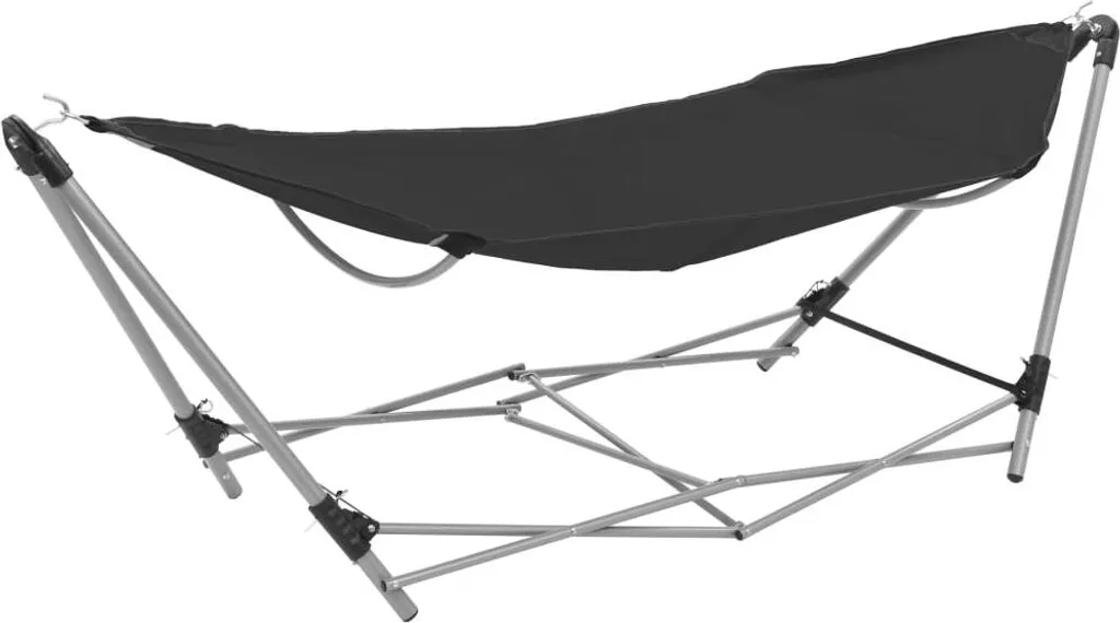 Amaca con Supporto Pieghevole Nero The Living Store | Relax da Giardino
