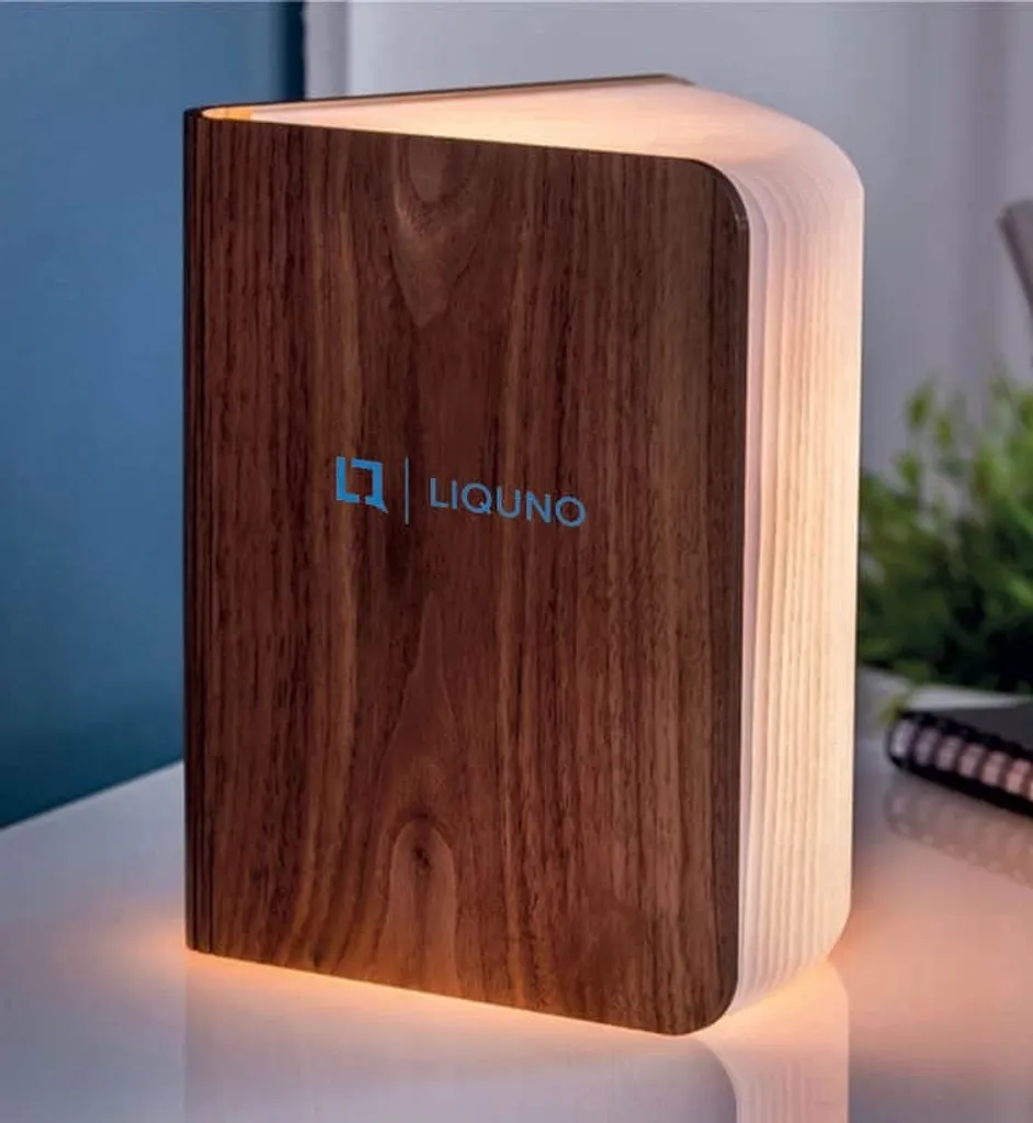 Liquno Nissi Lumière LED pliable en forme de livre - Taille M Design Bois