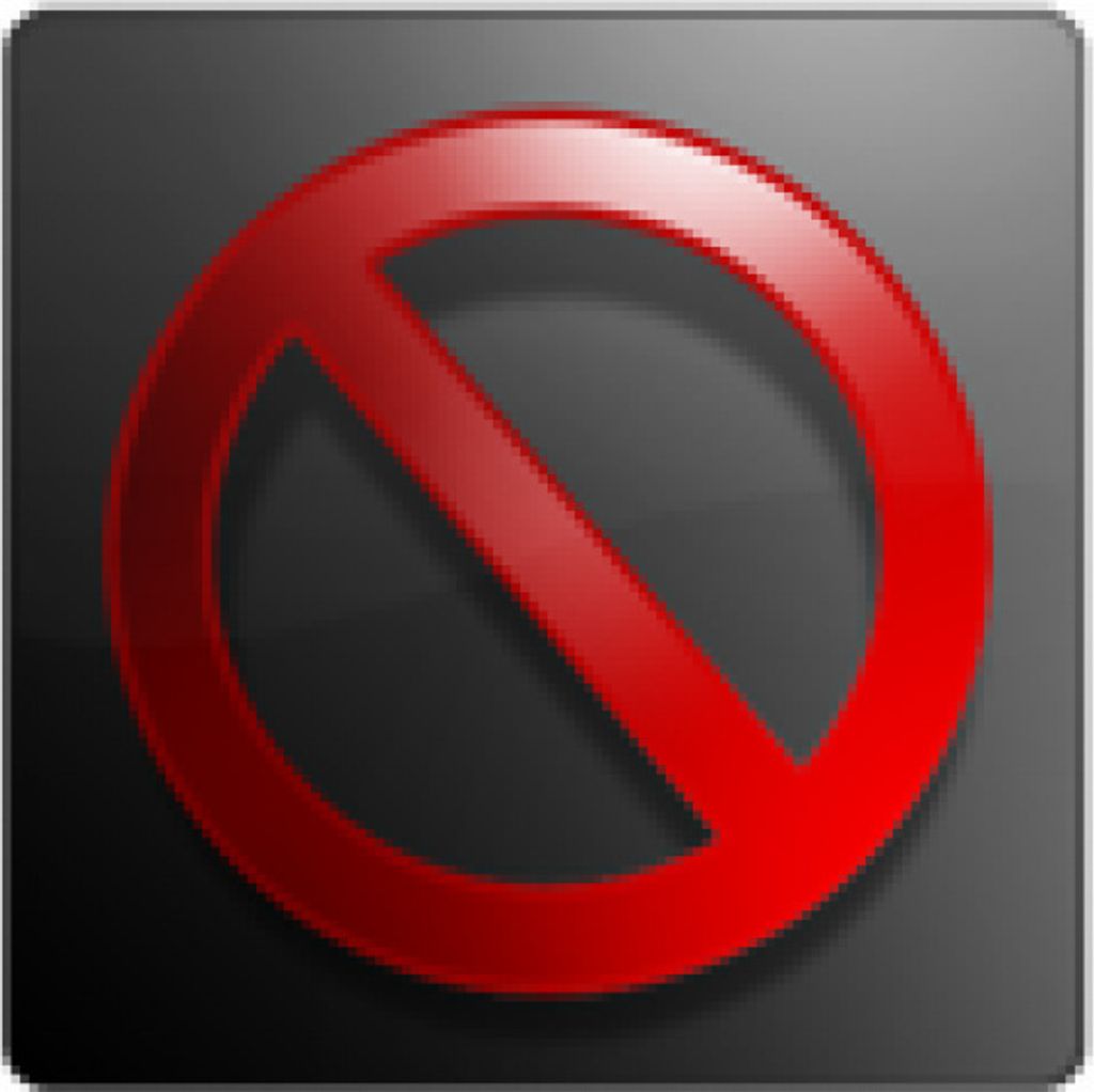 A red prohibition symbol on a dark, gradient background.