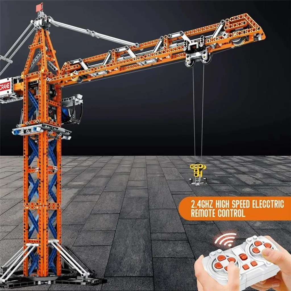 Grue à tour télécommandée interactive de 80cm pour enfant et modéliste