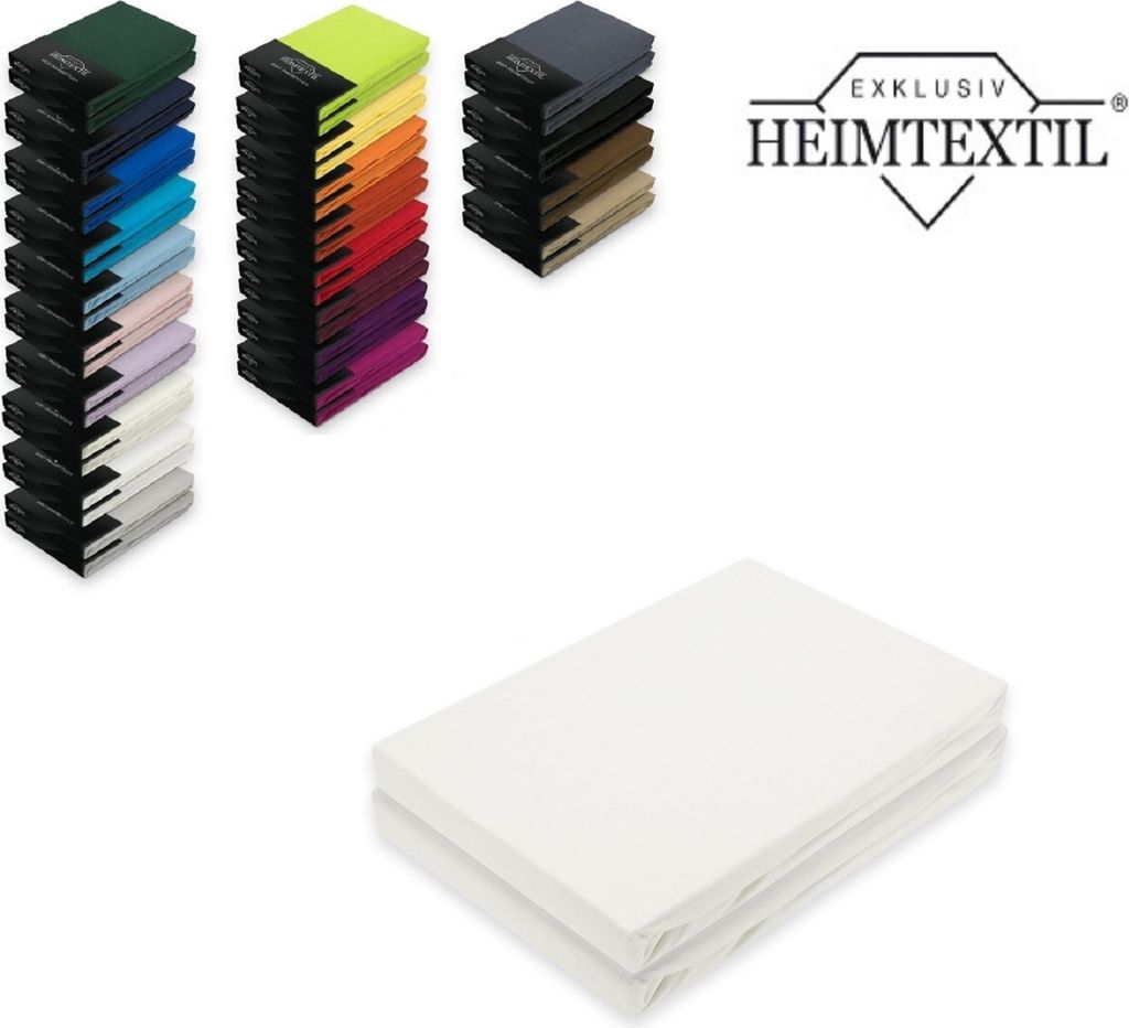 Doppelpack Marke Jersey Spannbettlaken 90 - 100 x 200 cm Weiss