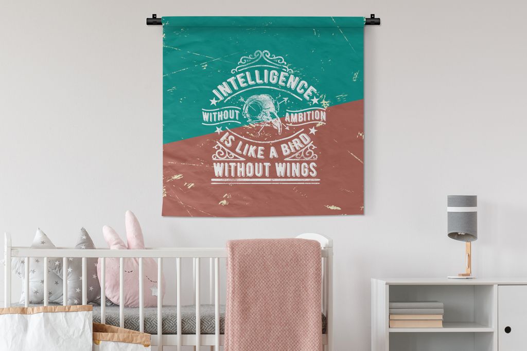 MuchoWow Wandteppich Wandbehang Vintage - Design - Totenkopf 90x90 cm Tapisserie Dekoration Wandtuch - Wandaufhänger