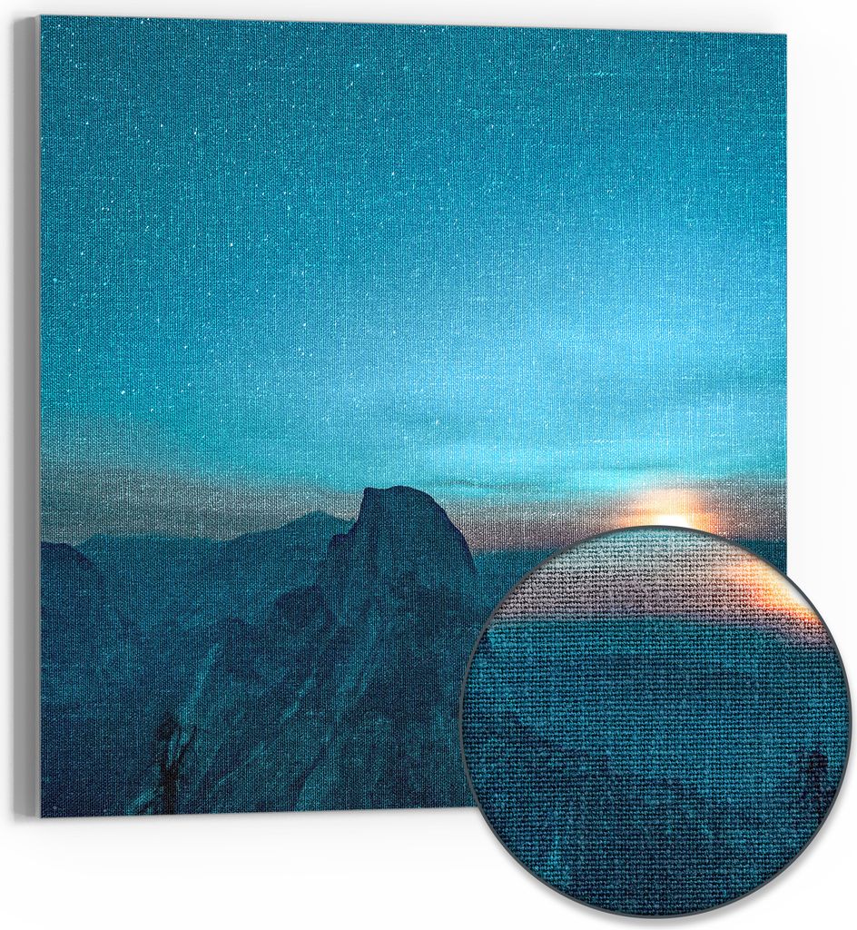 DEQORI Hybrid Leinwand Bild 30x30 cm 'Majestätischer Morgen' Wandbild Glas flach modern