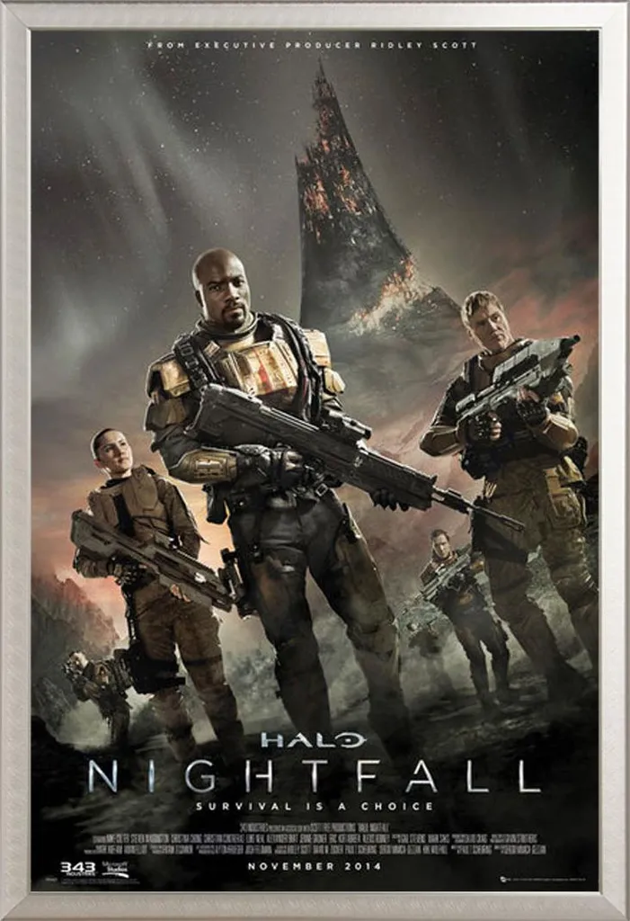 Poster Halo Nightfall Encadré Shinsuke Argent : Finition Sans Défaut