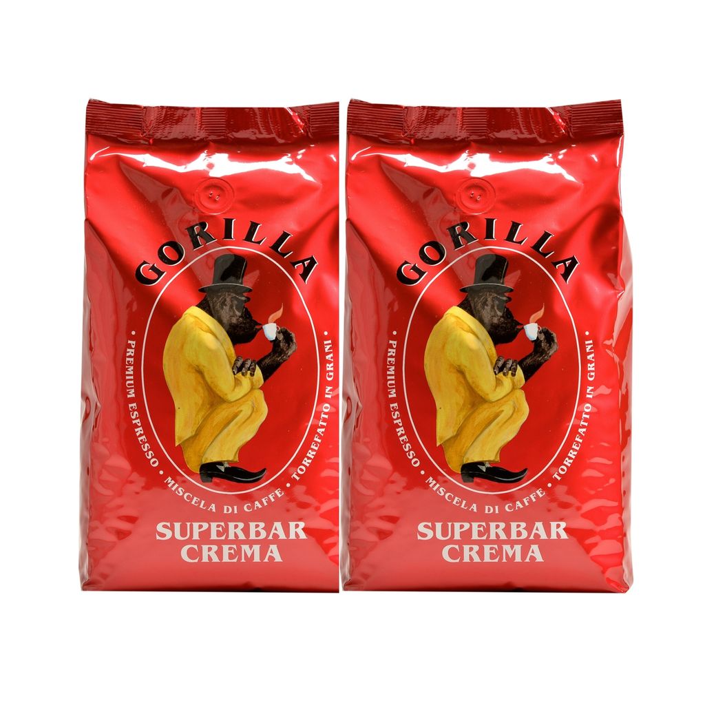 Gorilla Superbar Crema Kaffee 2x1kg ganze Bohnen, vegan