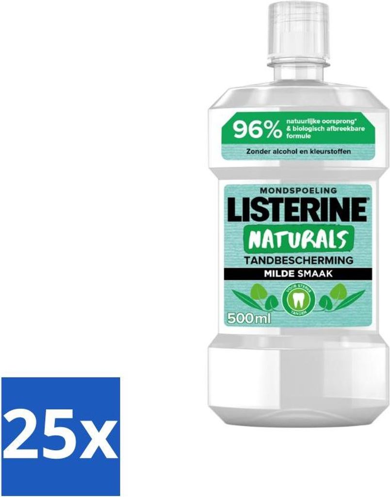 Listerine Naturals Mundspülung Zahnschutz 500 ml - Vorteilspack - 25 Stücke