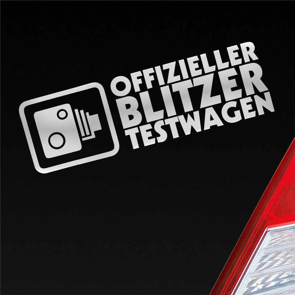 Auto Aufkleber Offizieller Testwagen Tuning Racing 15x5 cm Silber Sticker Heckscheibenaufkleber