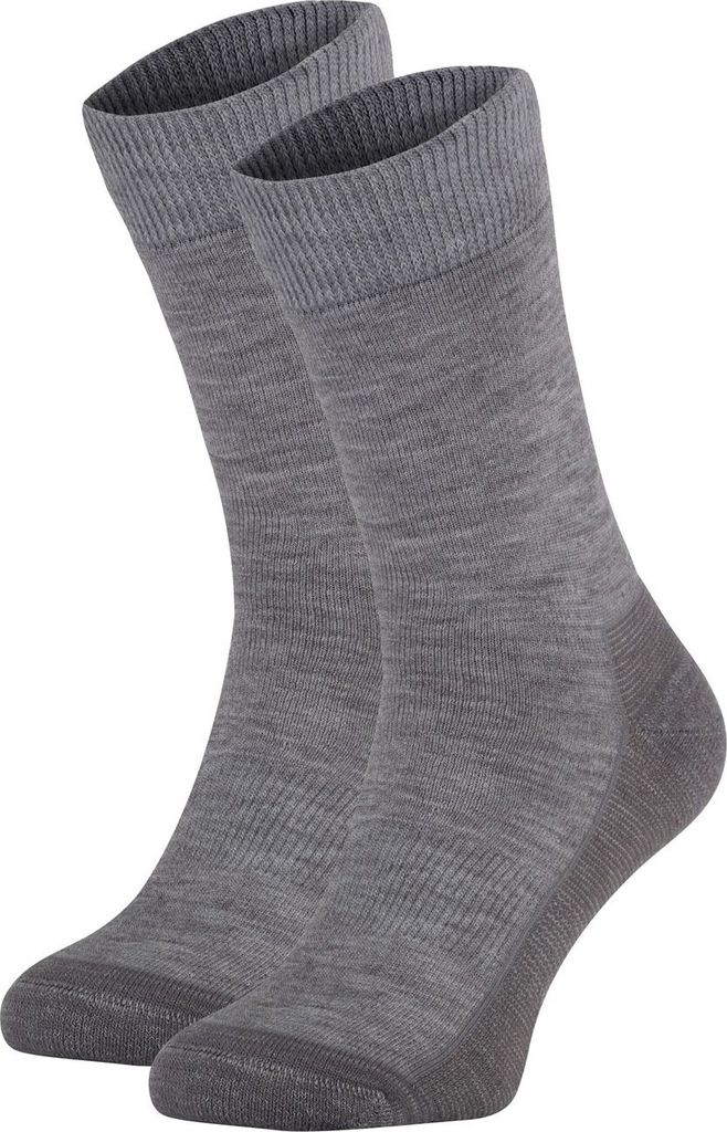 NOMAD Wintersocken Premium 2er-Pack | 35/38 Grau | Haussocken Damen / Herren | 32 % Wolle | Dicke warme Wollsocken | Gute Feuchtigkeitsableitung