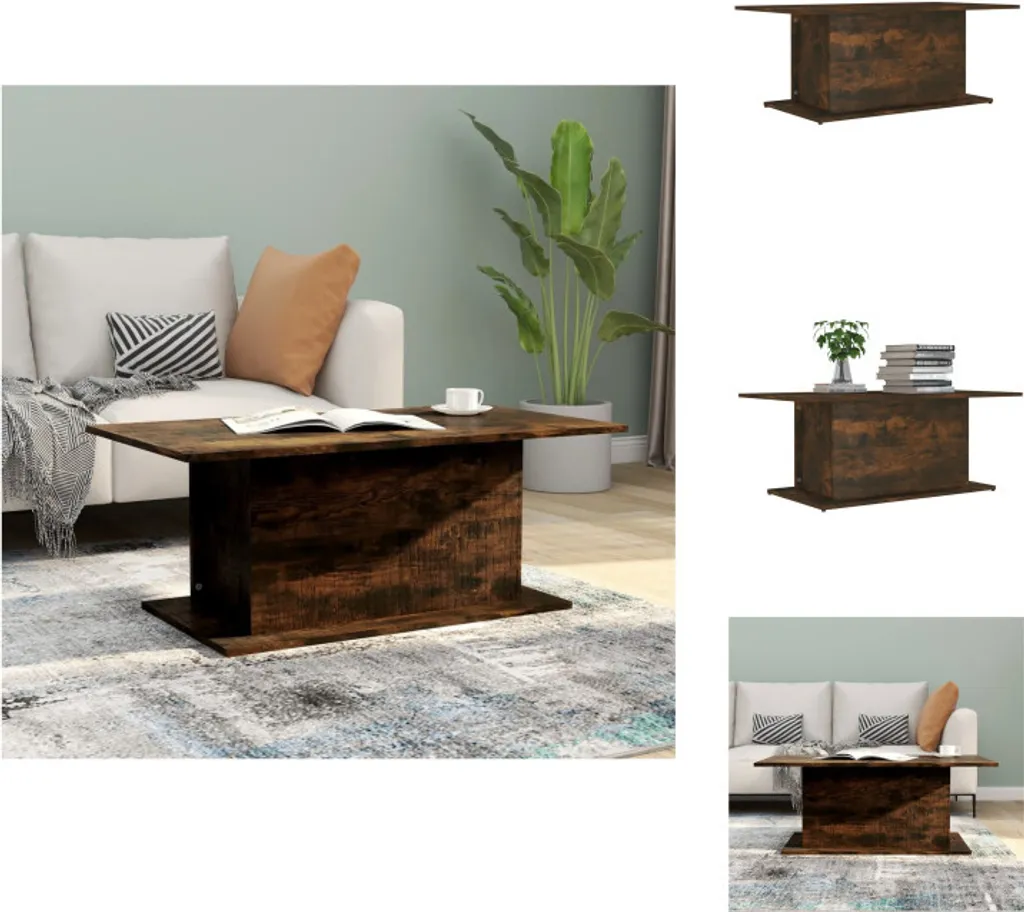 Tavolino da Caffè Moderno vidaXL Rovere Fumo 102cm - Arredo Design